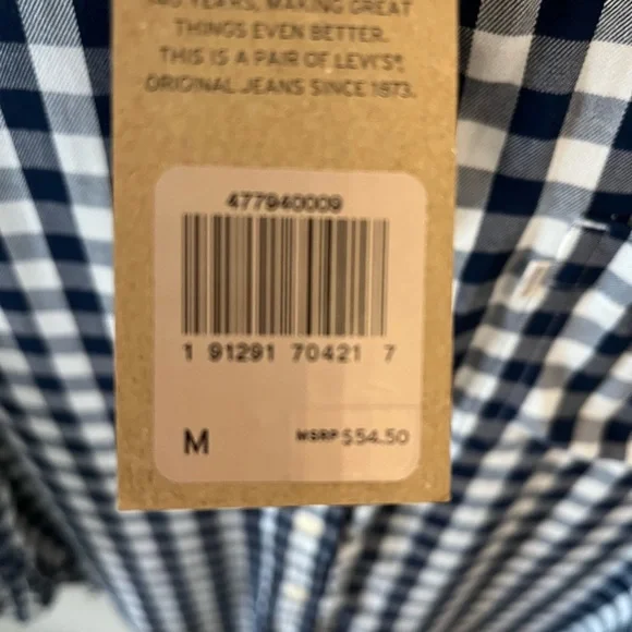 NWT Levi’s Boyfriend Fit Plaid Button Down Top Size M - Picture 5 of 6